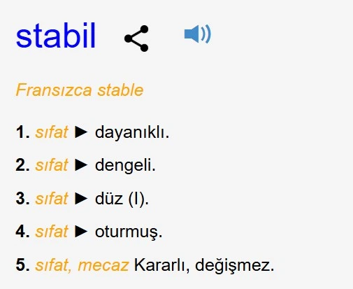Stabil Ne Demek